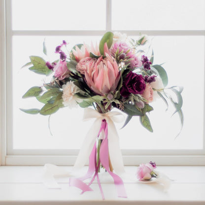 【造花】レンタル/プロテアブーケ 【結婚式 フラワー 造花 ブーケ ブートニア レンタル】