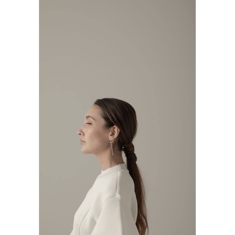 Circle Cross Bar Pierce/ブライダルアクセサリー 【結婚式 ピアス イヤリング】