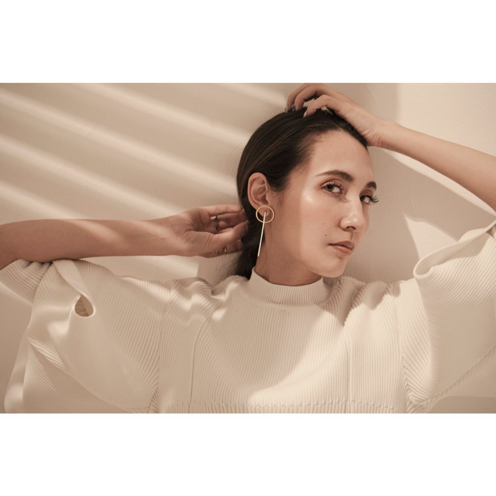 Circle Cross Bar Pierce/ブライダルアクセサリー 【結婚式 ピアス イヤリング】