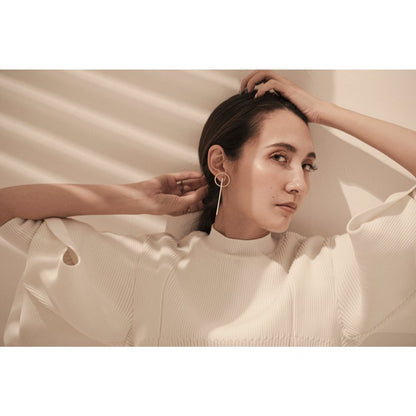 Circle Cross Bar Pierce/ブライダルアクセサリー 【結婚式 ピアス イヤリング】