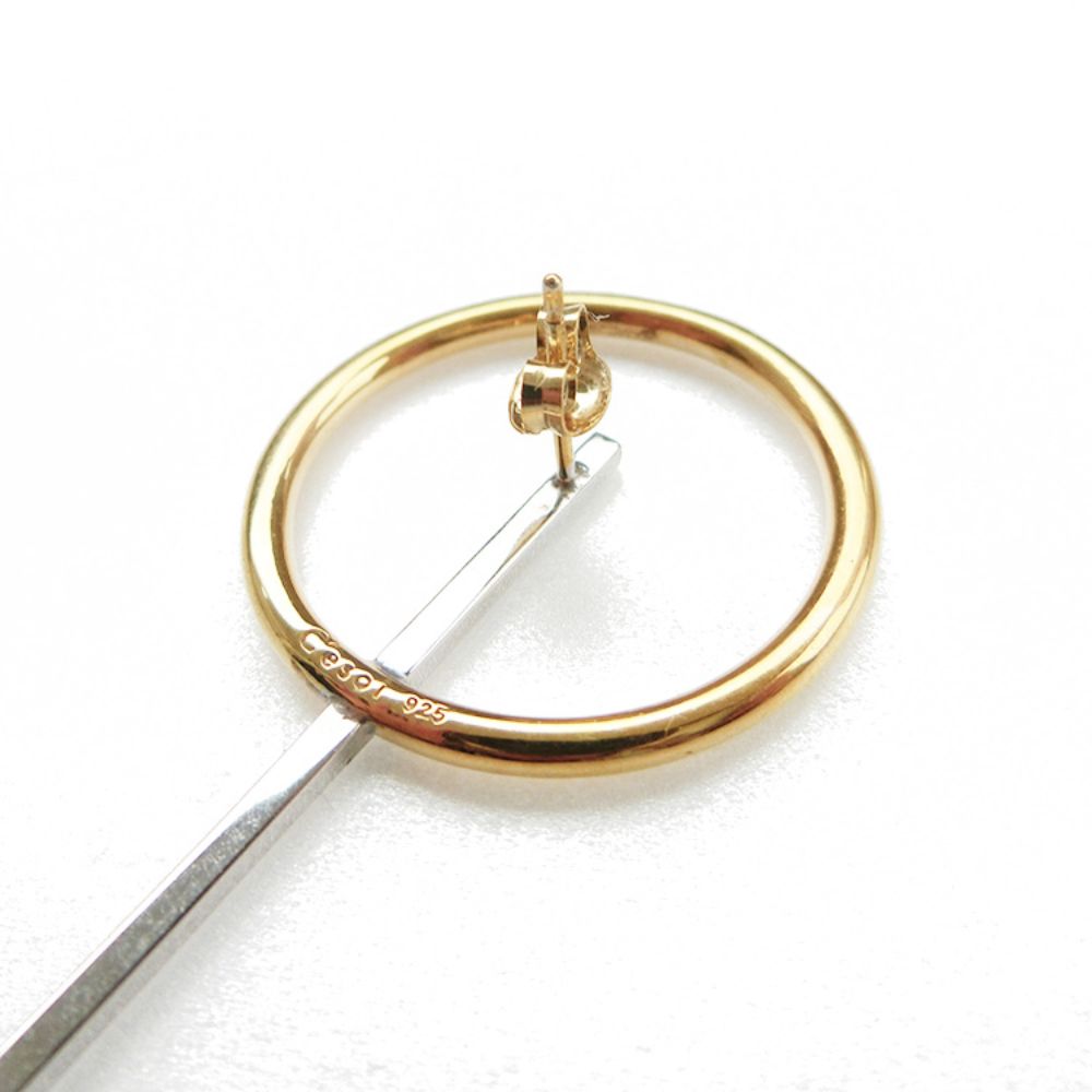 Circle Cross Bar Pierce/ブライダルアクセサリー 【結婚式 ピアス イヤリング】