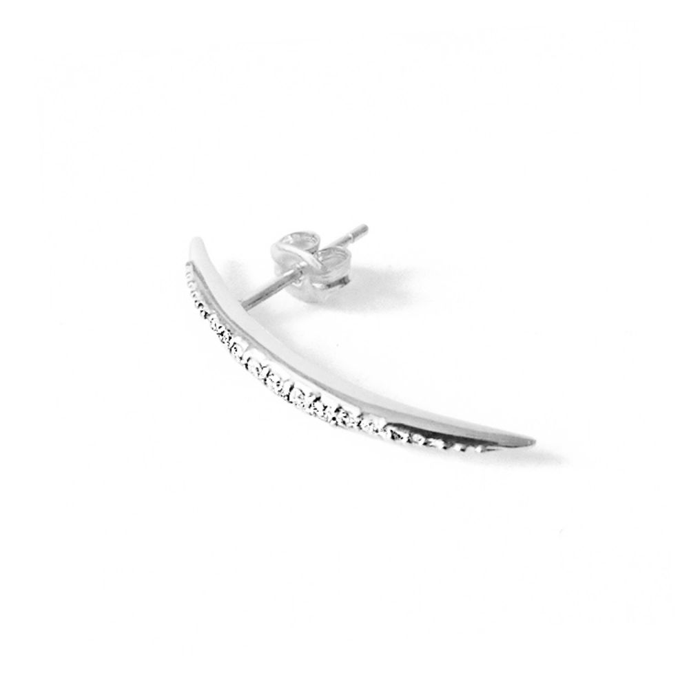 Thin curve crystal pierce silver/ブライダルアクセサリー 【結婚式 ピアス イヤリング】