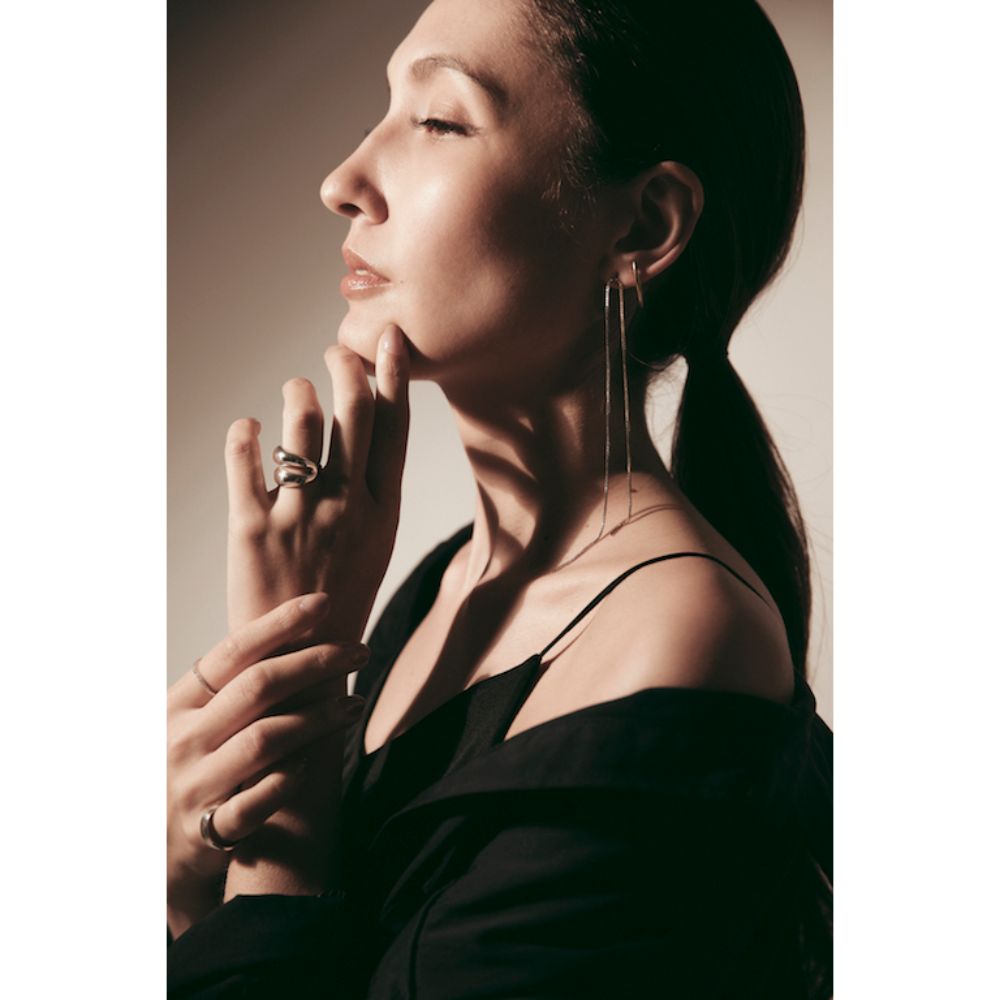 Thin curve pierce gold/ブライダルアクセサリー 【結婚式 ピアス イヤリング】