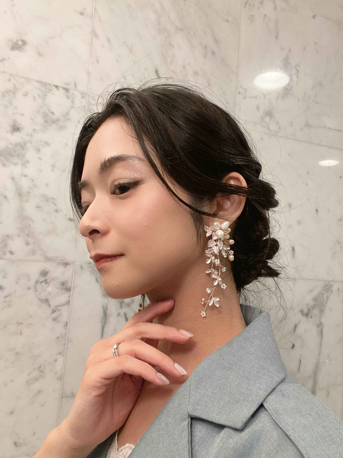 【ピアス・イヤリング】小枝　ピアス　ブライダル　ウェディング　イヤリング　シルバー　P1S 【結婚式　ピアス　イヤリング】