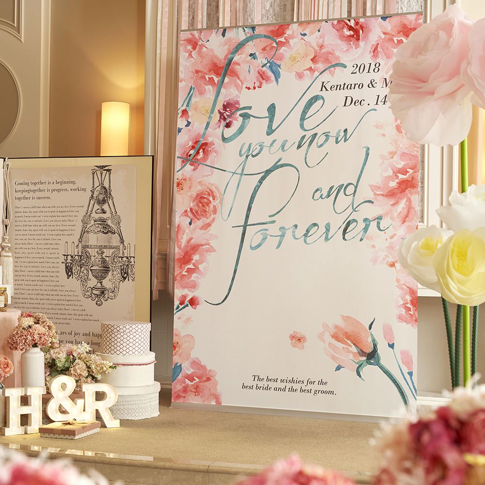 フォトタペストリー「FEMININE」 【結婚式 ウェルカムグッズ タペストリー レンタル】