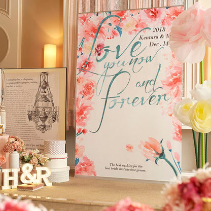 フォトタペストリー「FEMININE」 【結婚式 ウェルカムグッズ タペストリー レンタル】