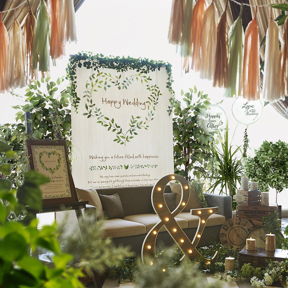 フォトタペストリー「NATURAL」 【結婚式 ウェルカムグッズ タペストリー レンタル】