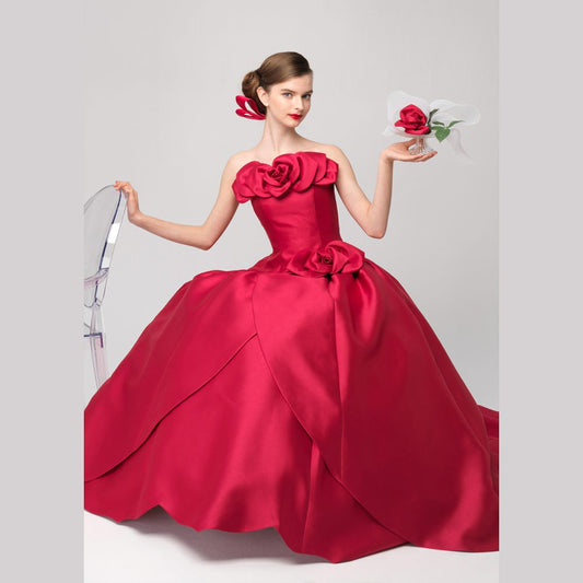 花の精 チェリーピンク 【結婚式 カラードレス レンタル】