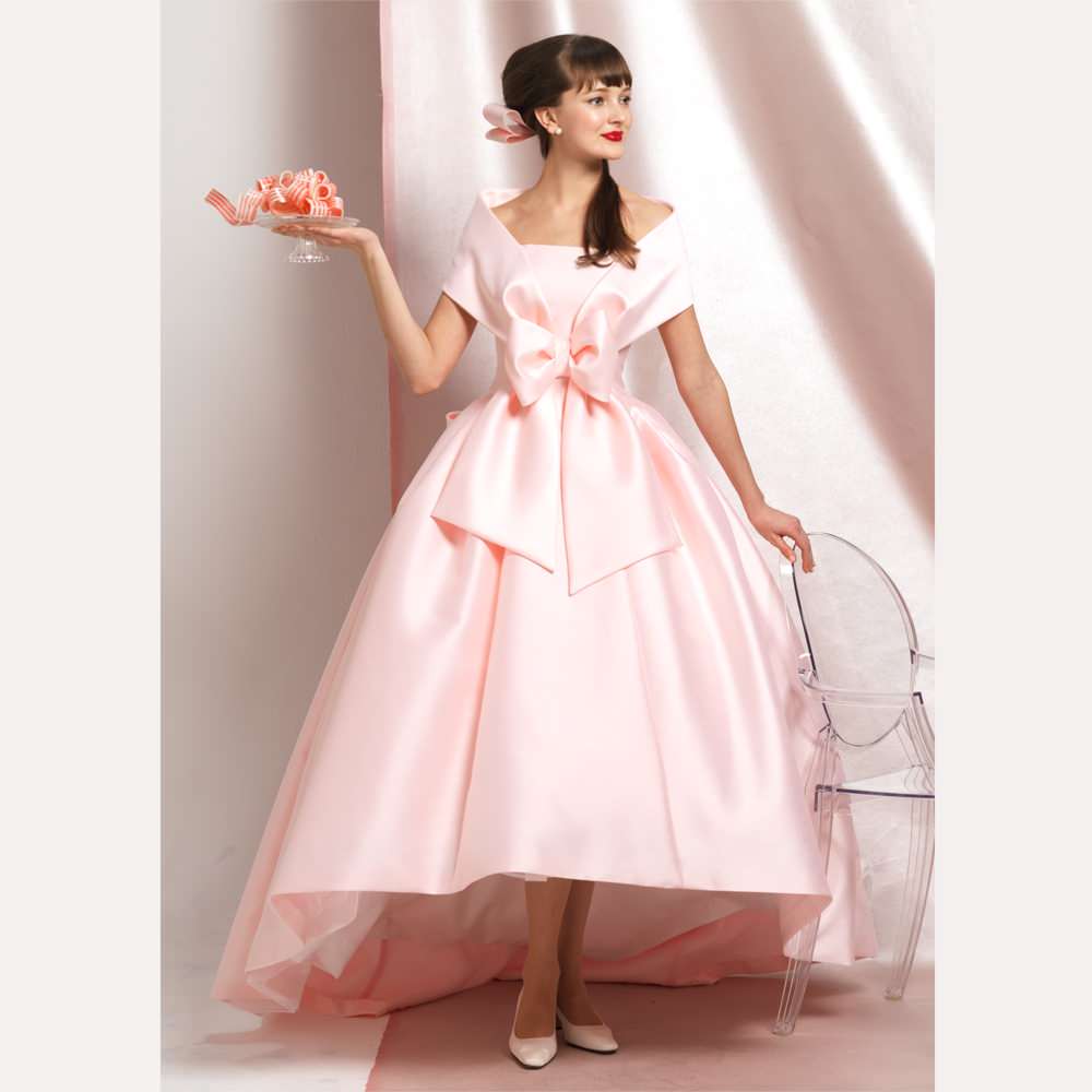スイートピンクミディドレス 【結婚式 カラードレス レンタル】