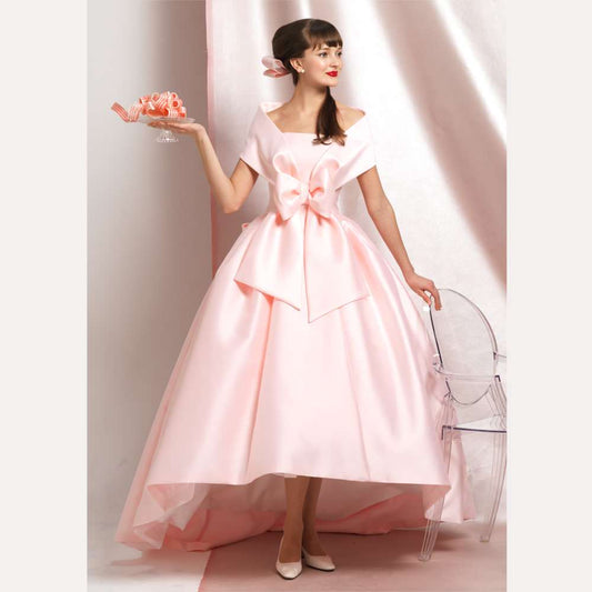 スイートピンクミディドレス 【結婚式 カラードレス レンタル】