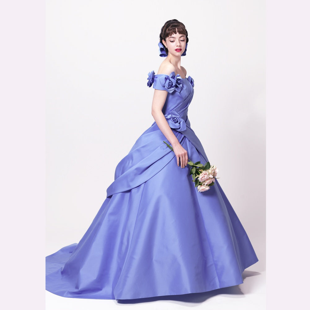 バラの花束 ブルー 【結婚式 カラードレス レンタル】