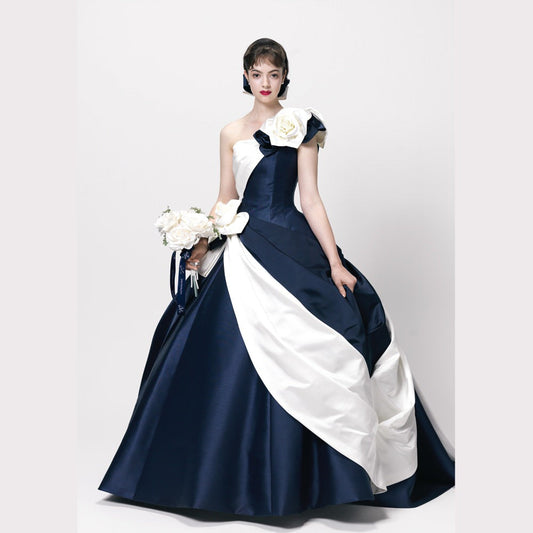 ローズアフロディーテ紺白 【結婚式 カラードレス レンタル】