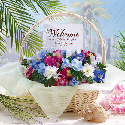 ミニタオル バスケットセット(40個入り) 【結婚式 プチギフト 雑貨 オーダーメイド】