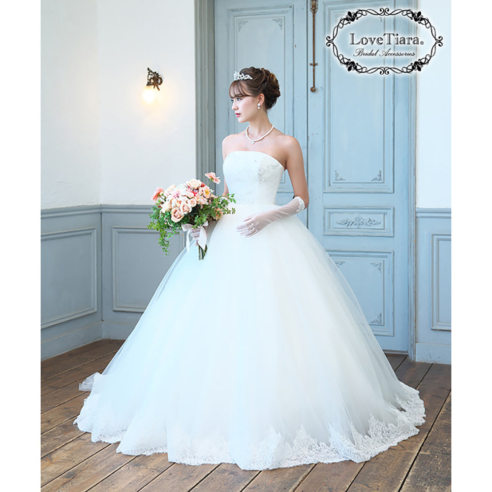 ジルコニア&パール ネックレス&ピアスセット 【結婚式 アクセサリーセット】（PN-26p）