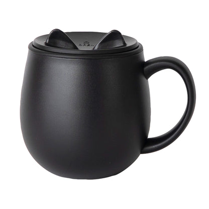 ポケトル猫型保温保冷マグカップ(ブラック)  ステンレス製 蓋付 300mL 【結婚式 ギフト 引き出物 食器類】猫支援寄付付 POKETLE neko MUG