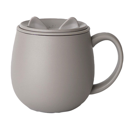 ポケトル猫型保温保冷マグカップ(グレージュ) ステンレス製 蓋付 300mL 【結婚式 ギフト 引き出物 食器類】猫支援寄付付 POKETLE neko MUG