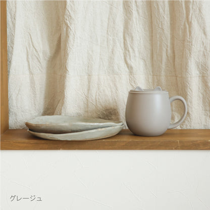 ポケトル猫型保温保冷マグカップ(グレージュ)  ステンレス製 蓋付 300mL 【結婚式 ギフト 引き出物 食器類】猫支援寄付付 POKETLE neko MUG