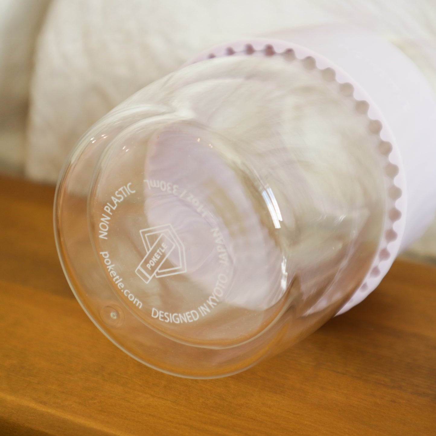 ポケトル耐熱二重ガラスタンブラー（ブルーグレー） 蓋付 220mL  【結婚式 ギフト 引き出物 食器類】POKETLE vidro 220