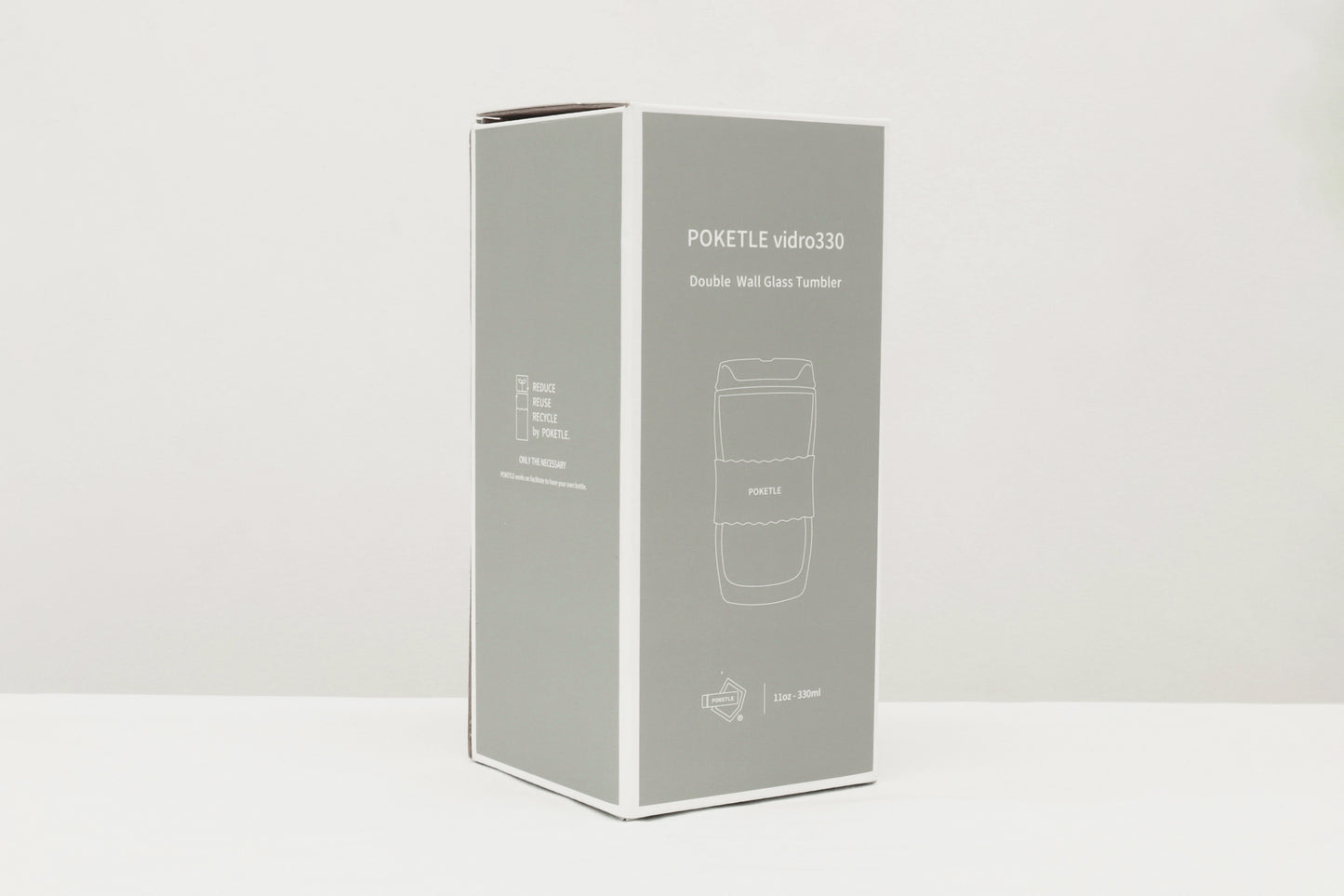 ポケトル耐熱二重ガラスタンブラー（アイボリー）蓋付 330mL  【結婚式 ギフト 引き出物 食器類】POKETLE vidro 330