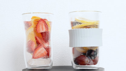 ポケトル耐熱二重ガラスタンブラー（ライラック）蓋付 330mL  【結婚式 ギフト 引き出物 食器類】POKETLE vidro 330