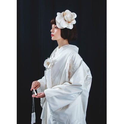 オリジナル白無垢 生成地/emi takazawa 刺繍花 【結婚式 和装 白無垢 レンタル】