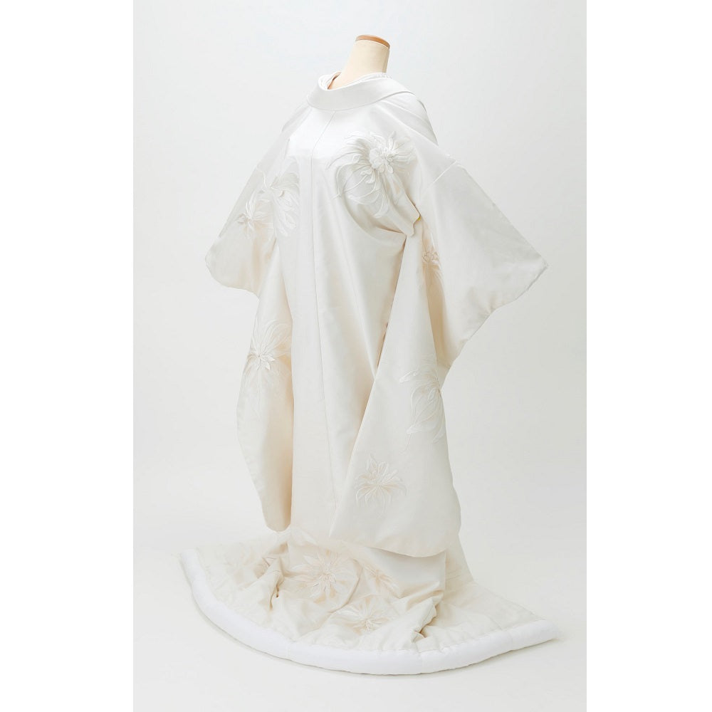 オリジナル白無垢 生成地/emi takazawa 刺繍花 【結婚式 和装 白無垢 レンタル】
