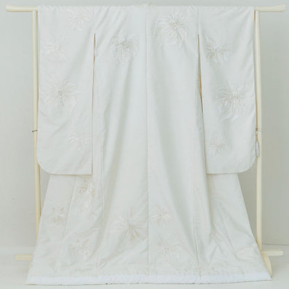 オリジナル白無垢 生成地/emi takazawa 刺繍花 【結婚式 和装 白無垢 レンタル】