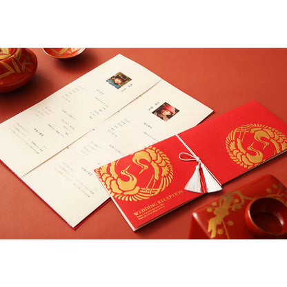 席次表A3サイズ 双縁 くれない【結婚式 ペーパー 席次表】