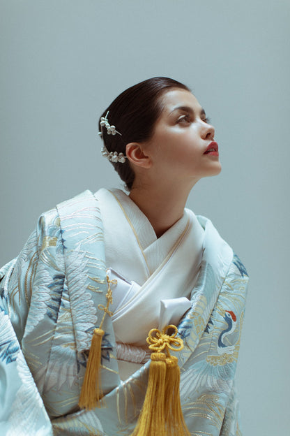 秘色鶴に流水【結婚式 和装 色打掛 レンタル】