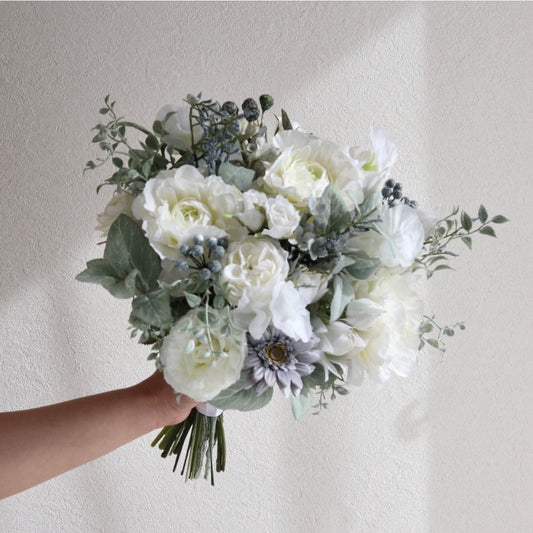 【造花】Rental Bouquet :Chateau Blanc 【結婚式 フラワー 造花 ブーケ ブートニア レンタル】