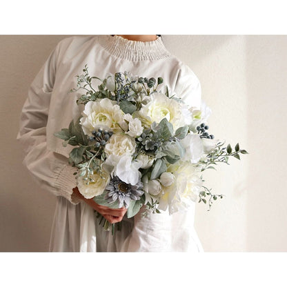 【造花】Rental Bouquet :Chateau Blanc 【結婚式 フラワー 造花 ブーケ ブートニア レンタル】