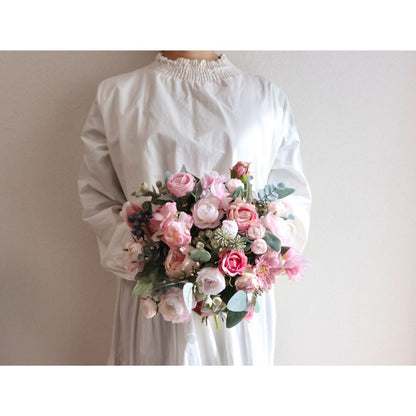 【造花】Rental Bouquet :Chateau Pink 【結婚式 フラワー 造花 ブーケ ブートニア レンタル】