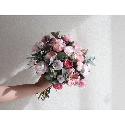 【造花】Rental Bouquet :Chateau Pink 【結婚式 フラワー 造花 ブーケ ブートニア レンタル】