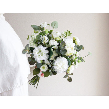 【造花】Rental Bouquet :Classical White 【結婚式 フラワー 造花 ブーケ ブートニア レンタル】
