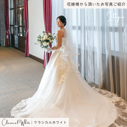 【造花】Rental Bouquet :Classical White　【結婚式　フラワー　造花　ブーケ　ブートニア　レンタル】