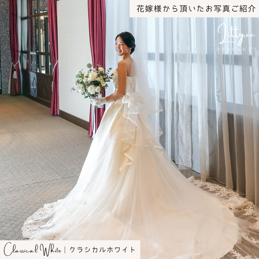 【造花】Rental Bouquet :Classical White 【結婚式 フラワー 造花 ブーケ ブートニア レンタル】