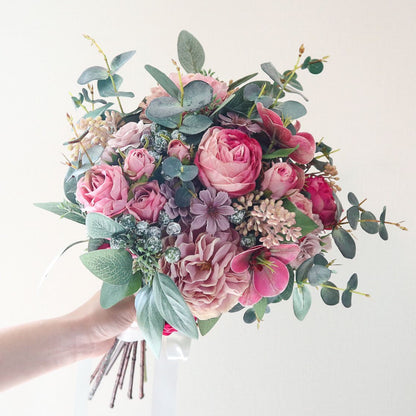 【造花】Rental Bouquet : French Rose 【結婚式 フラワー 造花 ブーケ ブートニア レンタル】