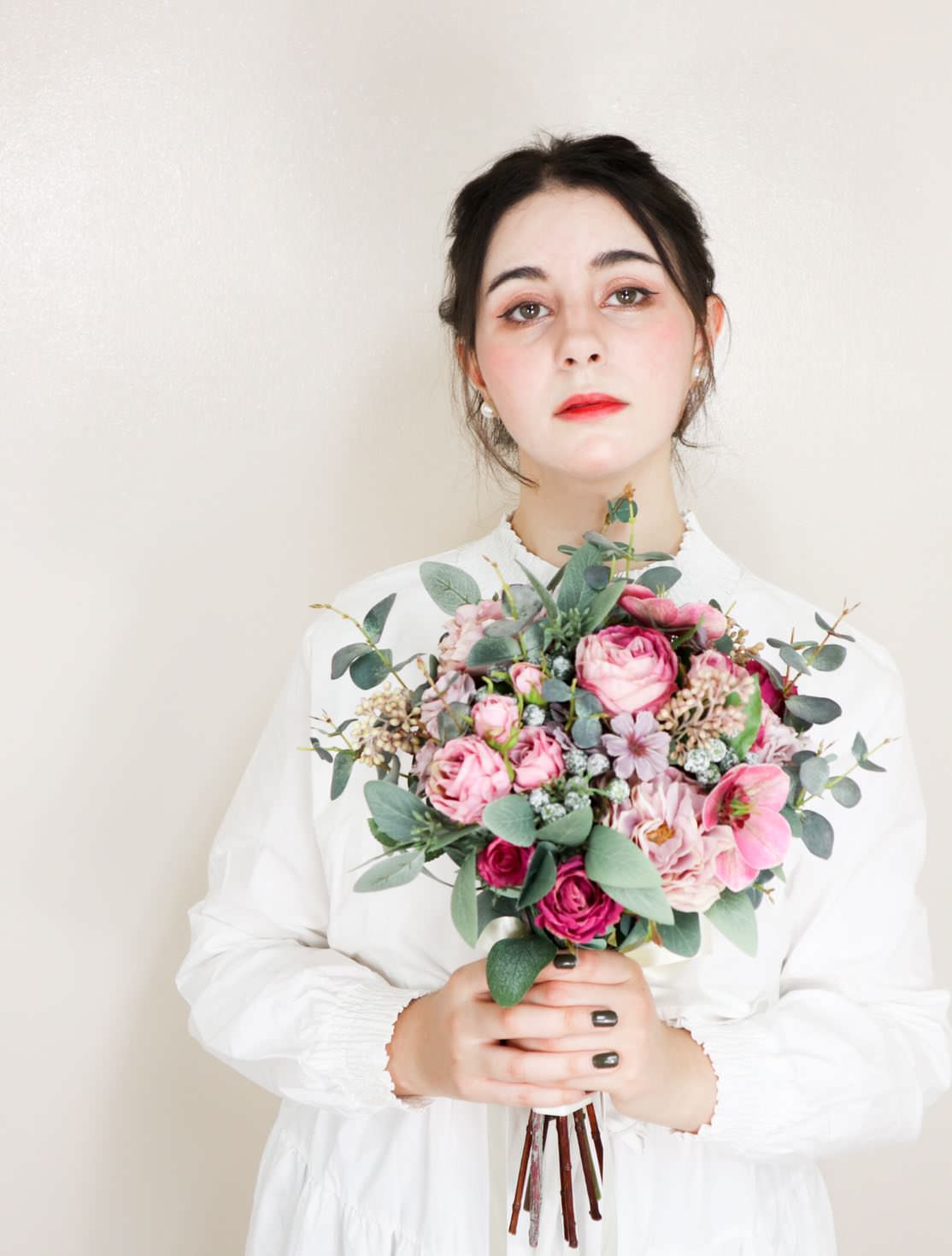 【造花】Rental Bouquet : French Rose 【結婚式 フラワー 造花 ブーケ ブートニア レンタル】