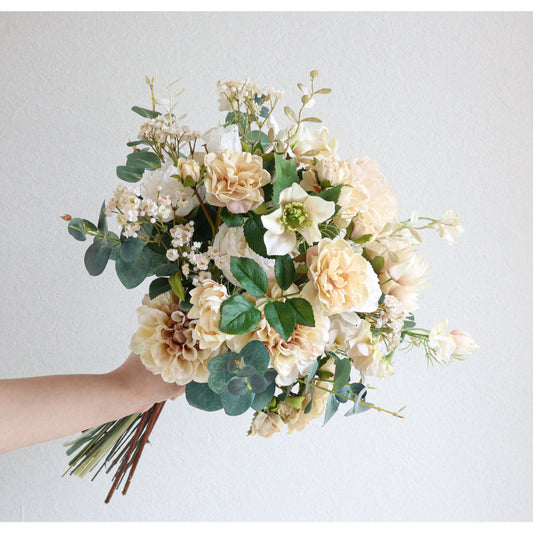 【造花】Rental Bouquet :Jaune de naples 【結婚式 フラワー 造花 ブーケ ブートニア レンタル】