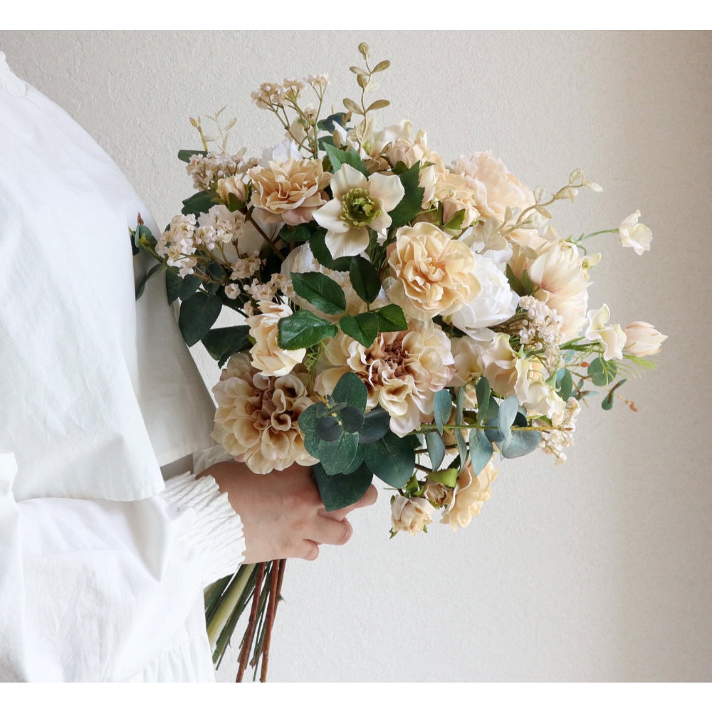 【造花】Rental Bouquet :Jaune de naples 【結婚式 フラワー 造花 ブーケ ブートニア レンタル】