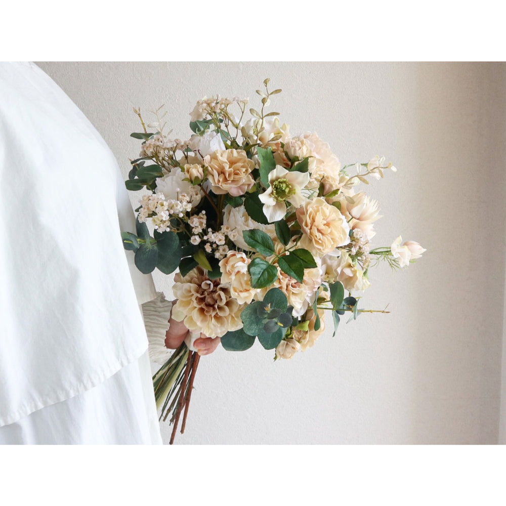 【造花】Rental Bouquet :Jaune de naples 【結婚式 フラワー 造花 ブーケ ブートニア レンタル】