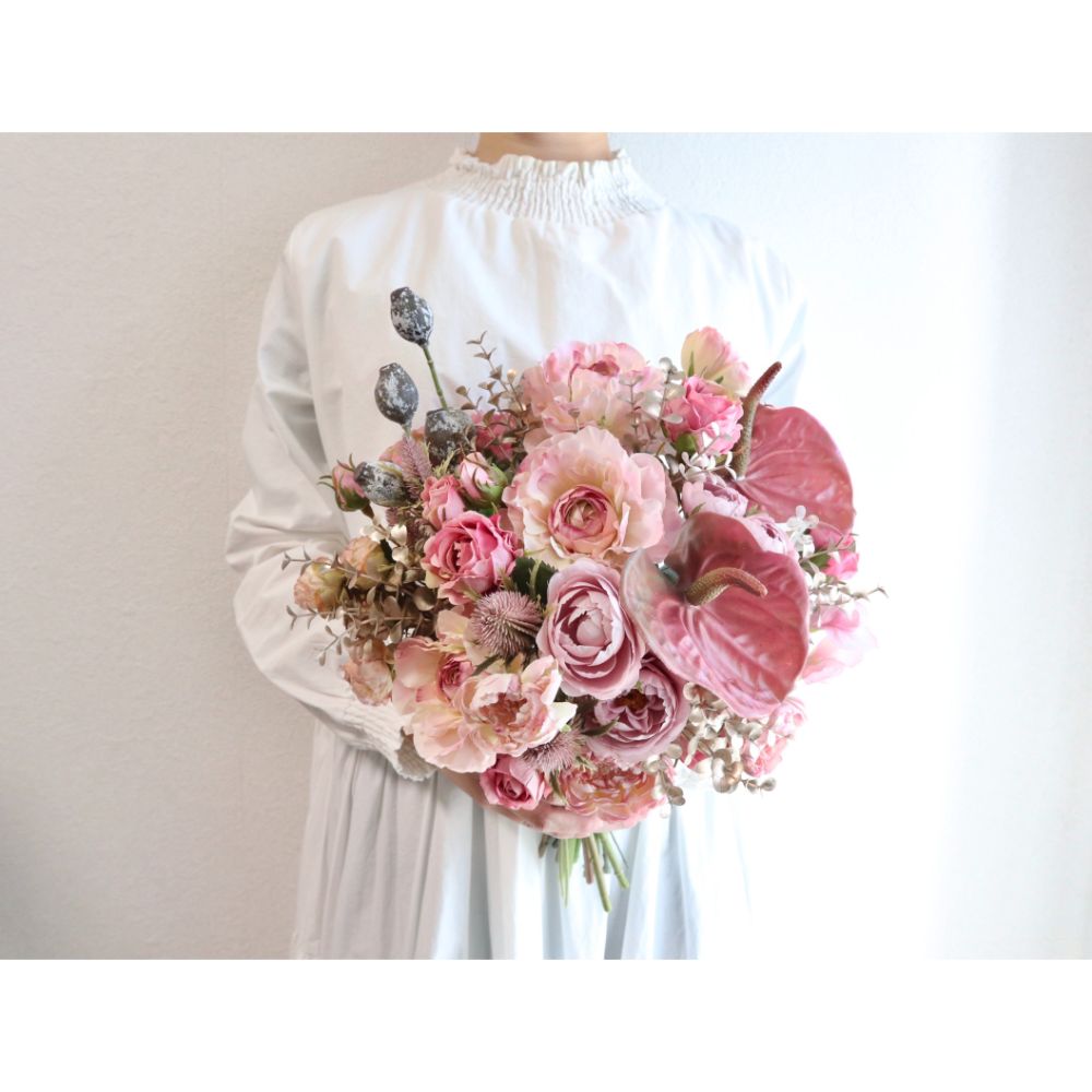 【造花】Rental Bouquet :Lady Rose 【結婚式 フラワー 造花 ブーケ ブートニア レンタル】