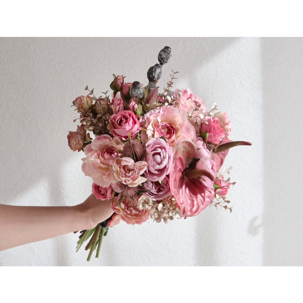 【造花】Rental Bouquet :Lady Rose 【結婚式 フラワー 造花 ブーケ ブートニア レンタル】