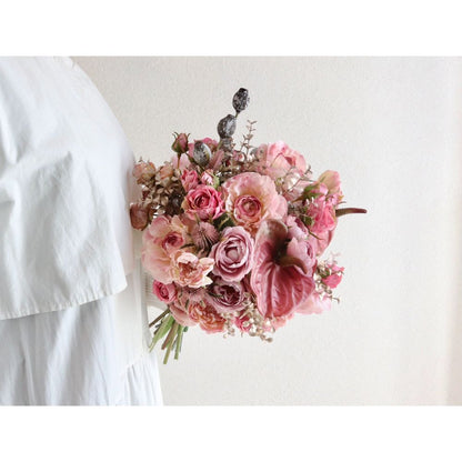 【造花】Rental Bouquet :Lady Rose　【結婚式　フラワー　造花　ブーケ　ブートニア　レンタル】