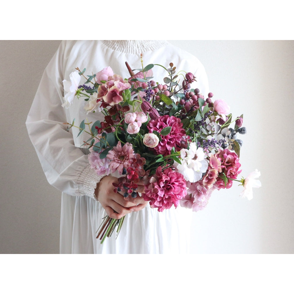 【造花】Rental Bouquet :Myrtille　【結婚式　フラワー　造花　ブーケ　ブートニア　レンタル】