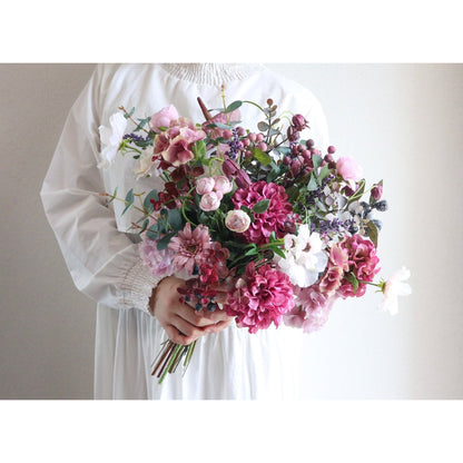 【造花】Rental Bouquet :Myrtille 【結婚式 フラワー 造花 ブーケ ブートニア レンタル】
