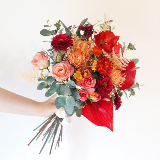 【造花】Rental Bouquet : Resort Orange 【結婚式 フラワー 造花 ブーケ ブートニア レンタル】