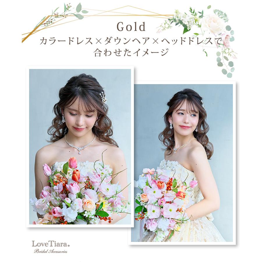 フルブルームジルコニアネックレス&イヤリング(シルバー)【結婚式　アクセサリーセット】