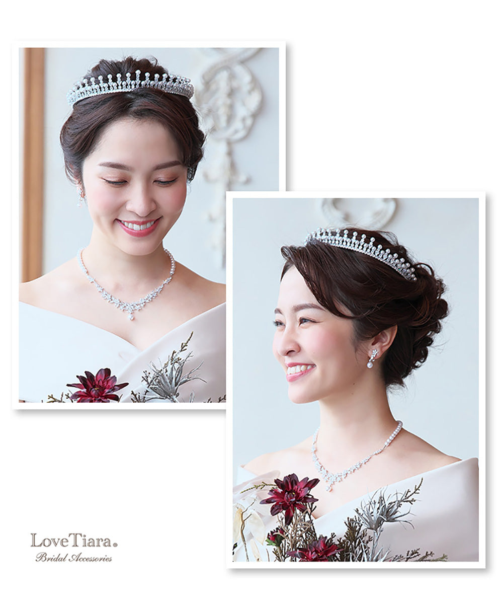 プティフローレットジルコニアネックレス&ピアスセット（RL-43p）