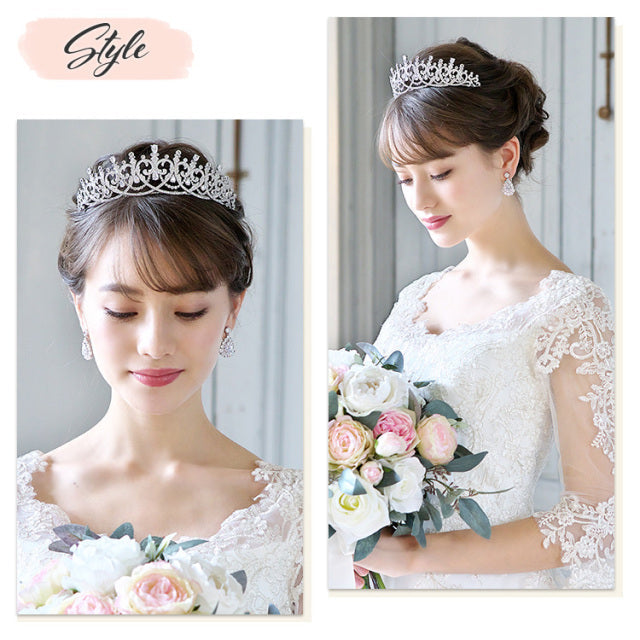 ラディアントジルコニアイヤリング・ゴールド【花嫁 アクセサリー】（RLE-36ge）